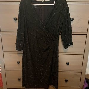 Black V-neck dress